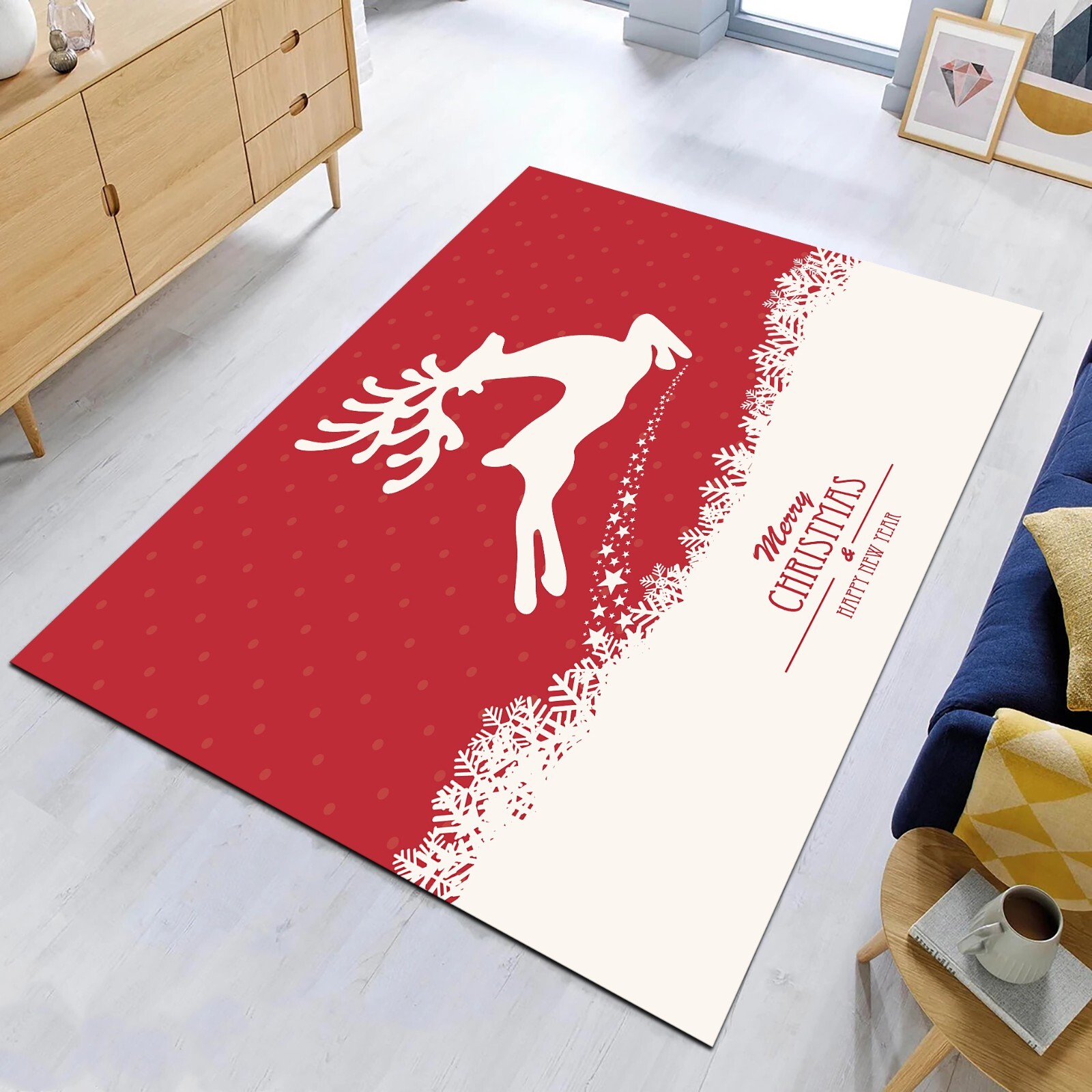 Merry Christmas Rug, Christmas Decor, New Year Gift Rug, Noel Gift Rug