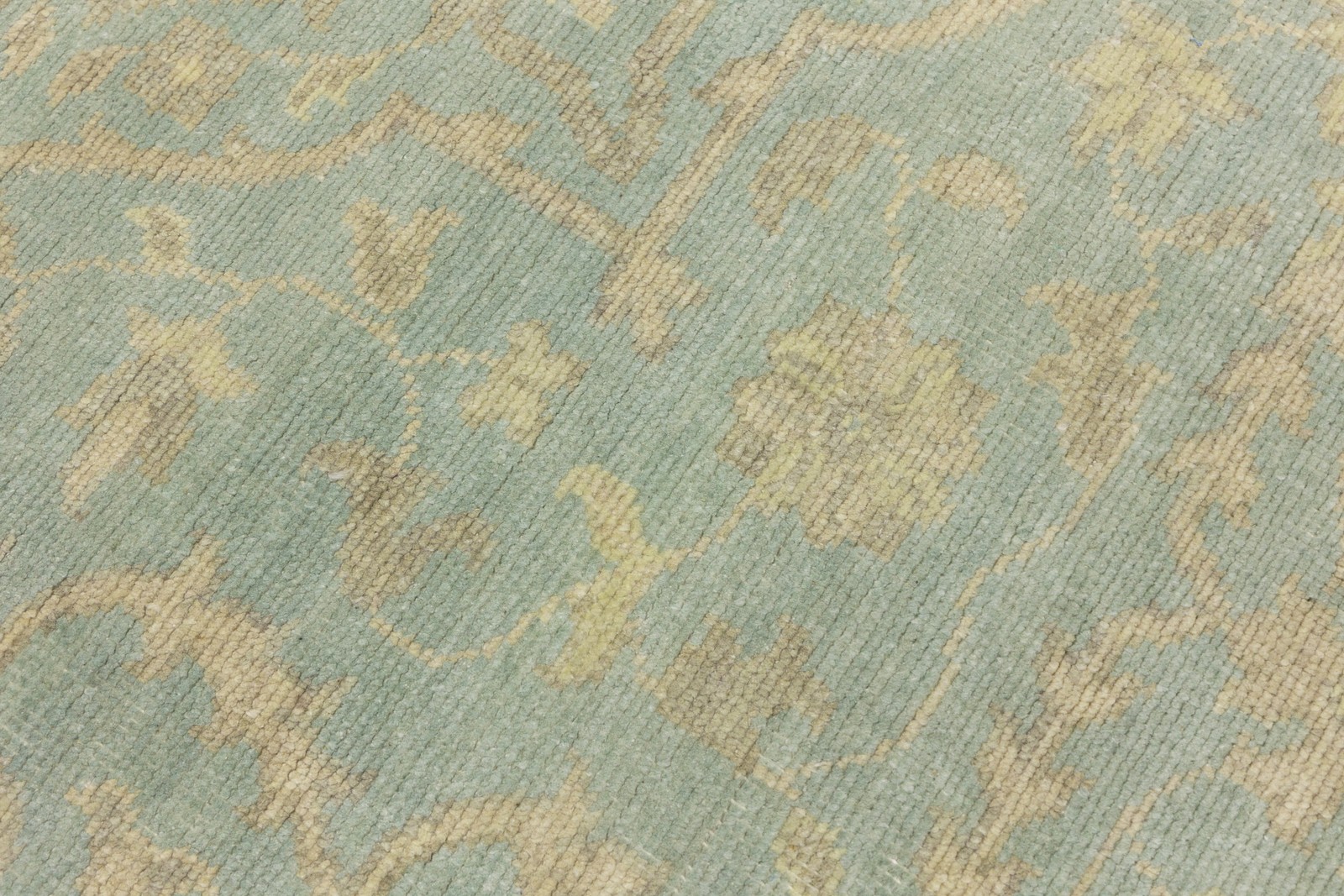 8×8 ft Handmade Muted Aqua Blue Floral Wool Oriental Square Rug Decor Carpet
