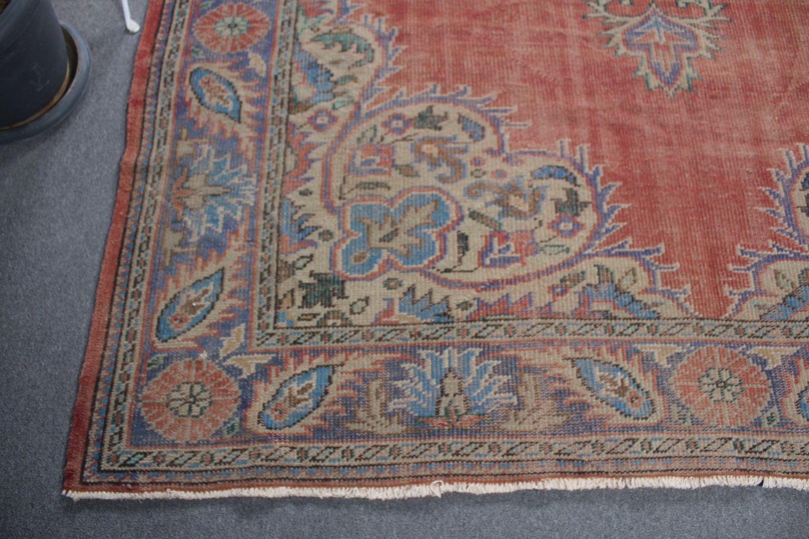 Turkish Rug, Oversize 7,2×11 ft Rug, Red Oriental Rug