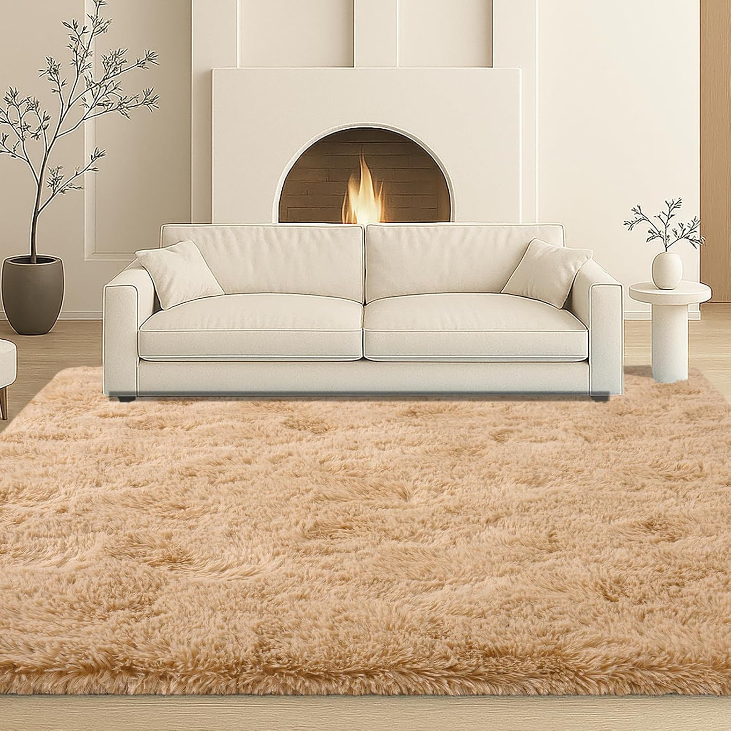 Fluffy Plush Shag Rug 5×7, Ultra Soft Rug for Living Room Bedroom, Non-Slip Fuzz
