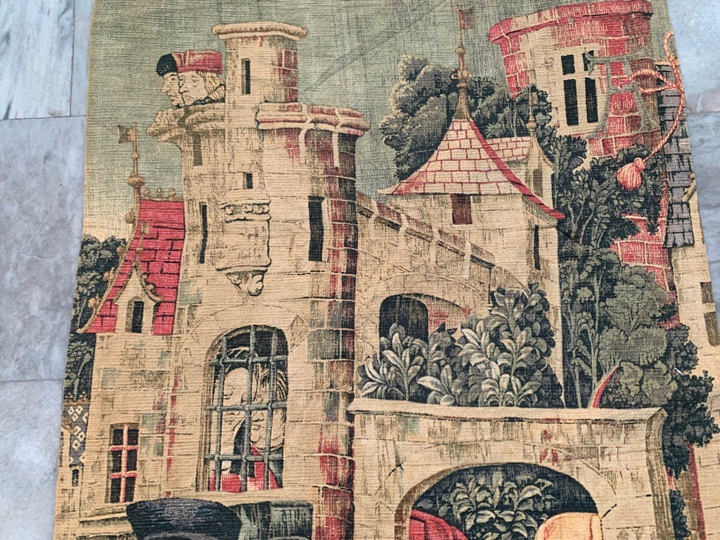 Vintage Tapestry, French Royal Place view mini Home Decor 2x3ft
