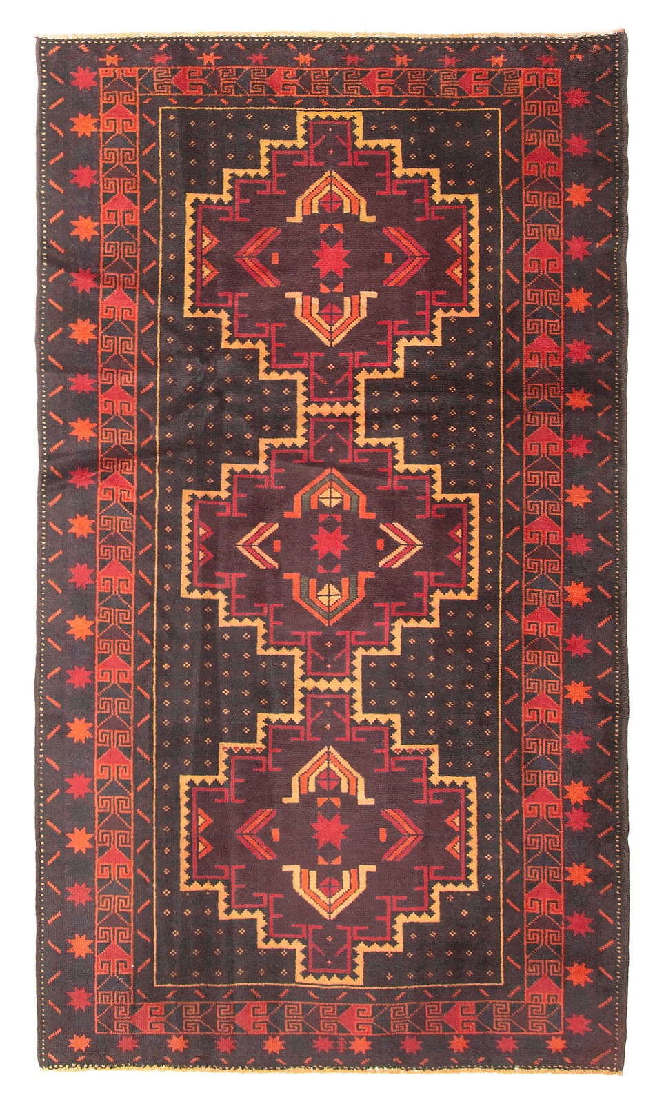 Vintage Hand-Knotted Carpet 3’6″ x 6’3″ Traditional Oriental Wool Area Rug