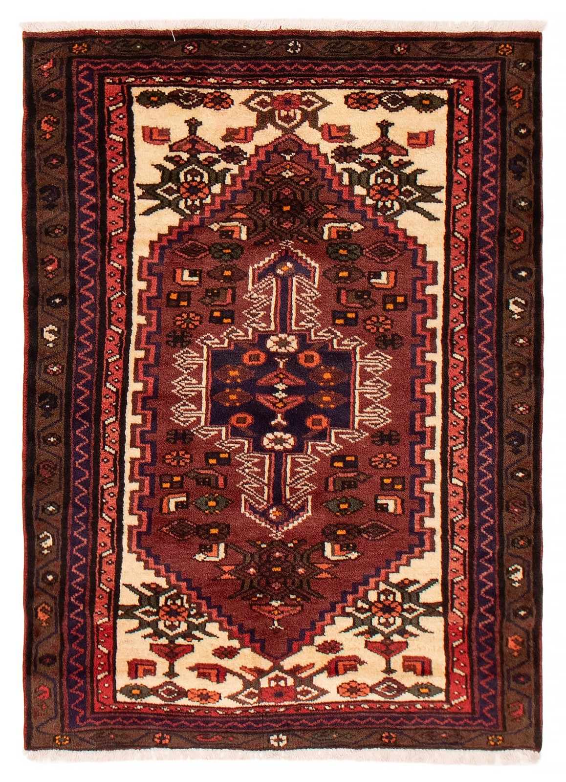 Vintage Traditional Hand-Knotted Area Rug 3’3″ x 4’7″ Oriental Wool Carpet