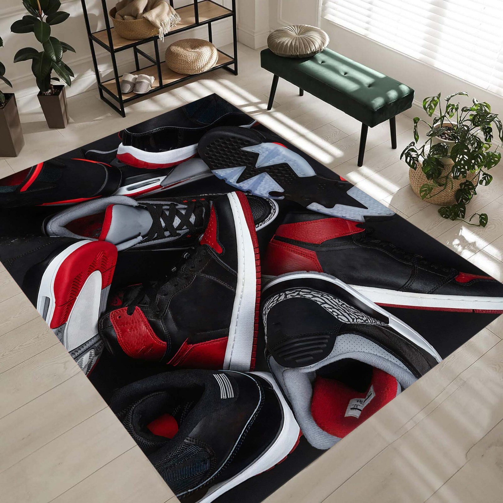 Sneakers Shoes Pattern Rug