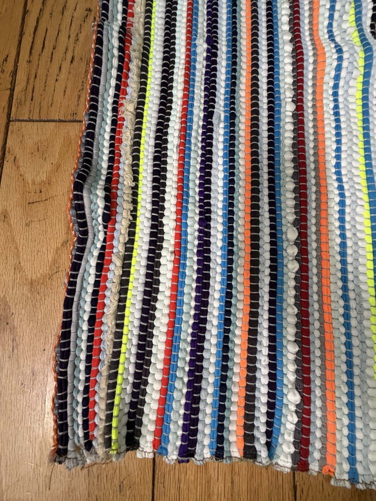 Vintage Mountain View Industries Colorful Reversible Rag Rug 24”x40” Made in USA