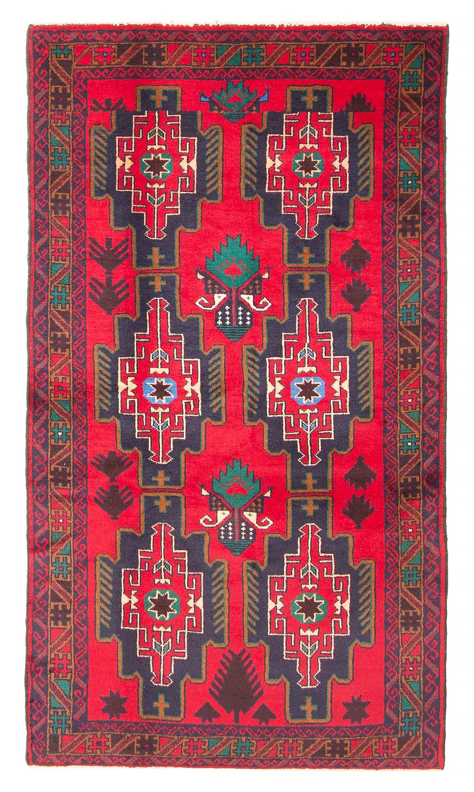 Vintage Traditional Hand-Knotted Area Rug 3’6″ x 6’3″ Oriental Wool Carpet