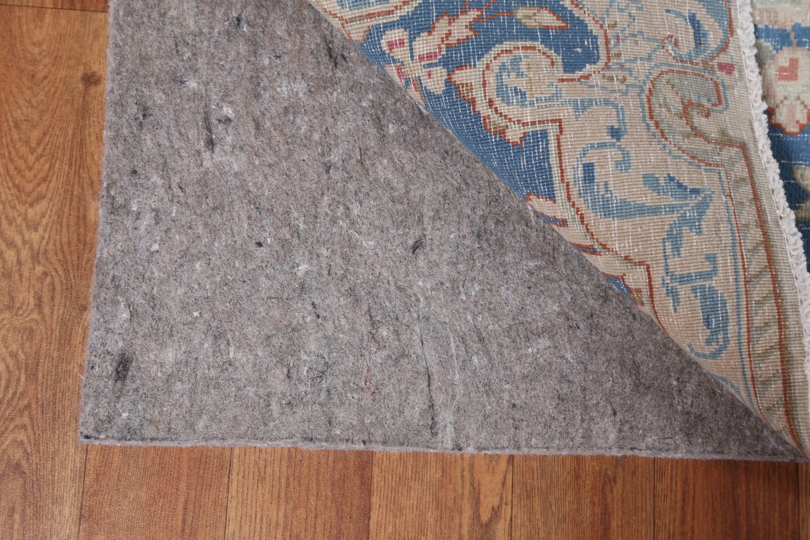 Vintage Ivory/ Blue Wool Medallion Kirman Traditional Handmade Area Rug 10×14