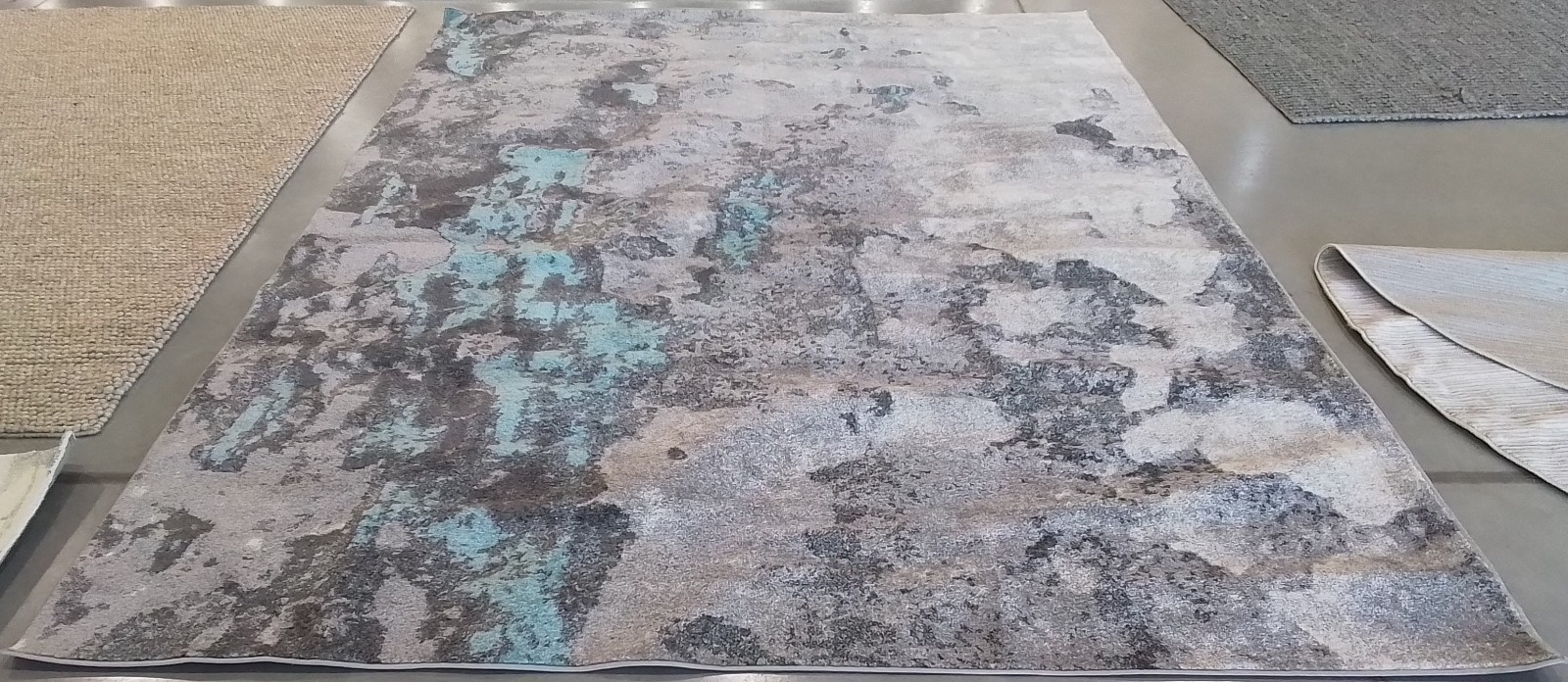 TURQUOISE / GREY 9′-0″ x 12′-0″ Flaw in Rug, Reduced Price 1172785701 ADR134K-9
