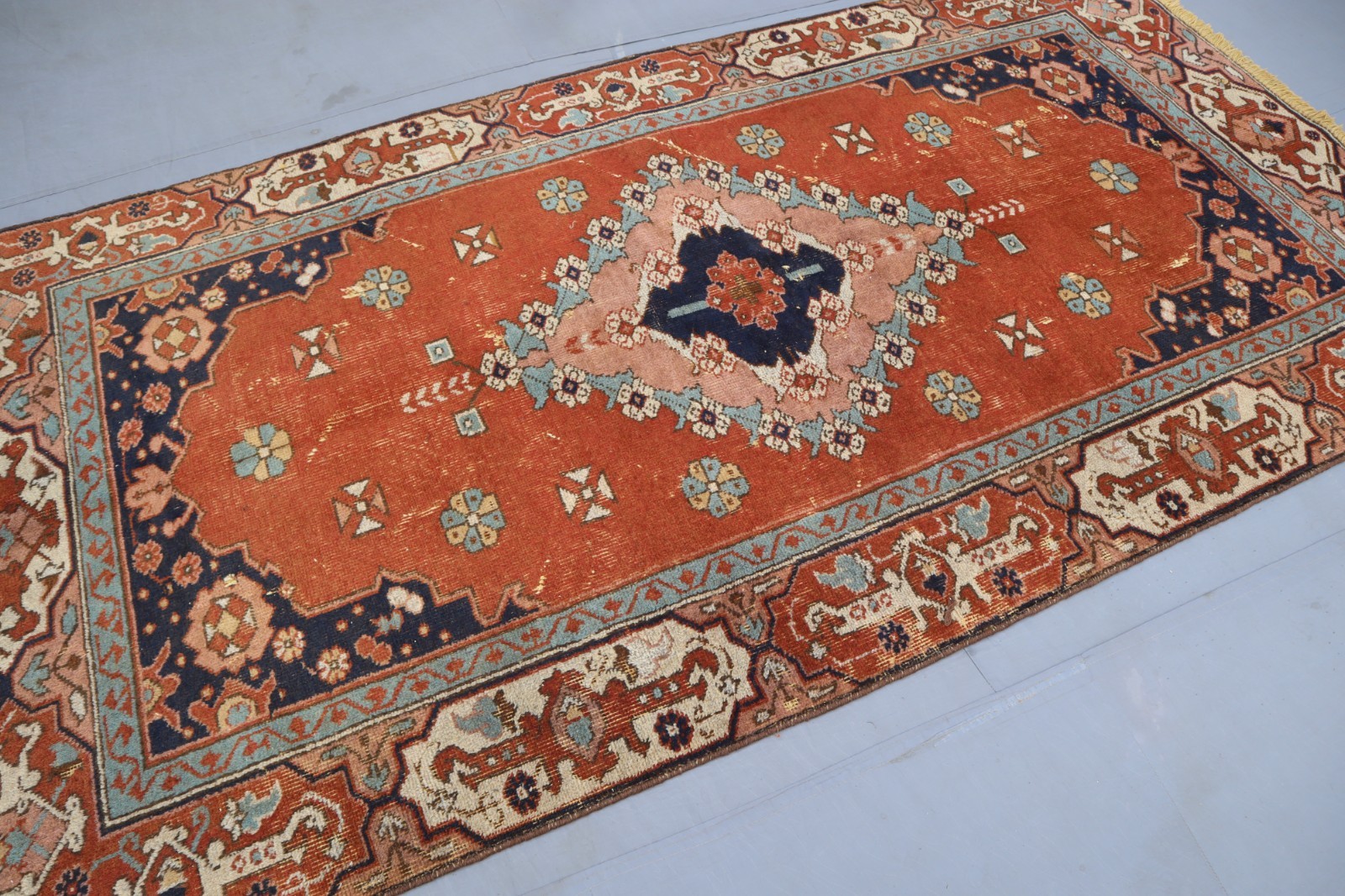 4’3 x 8’3 ft Rust Red Afghan Handmade Wool rug / Home and Living / Kids Area Rug