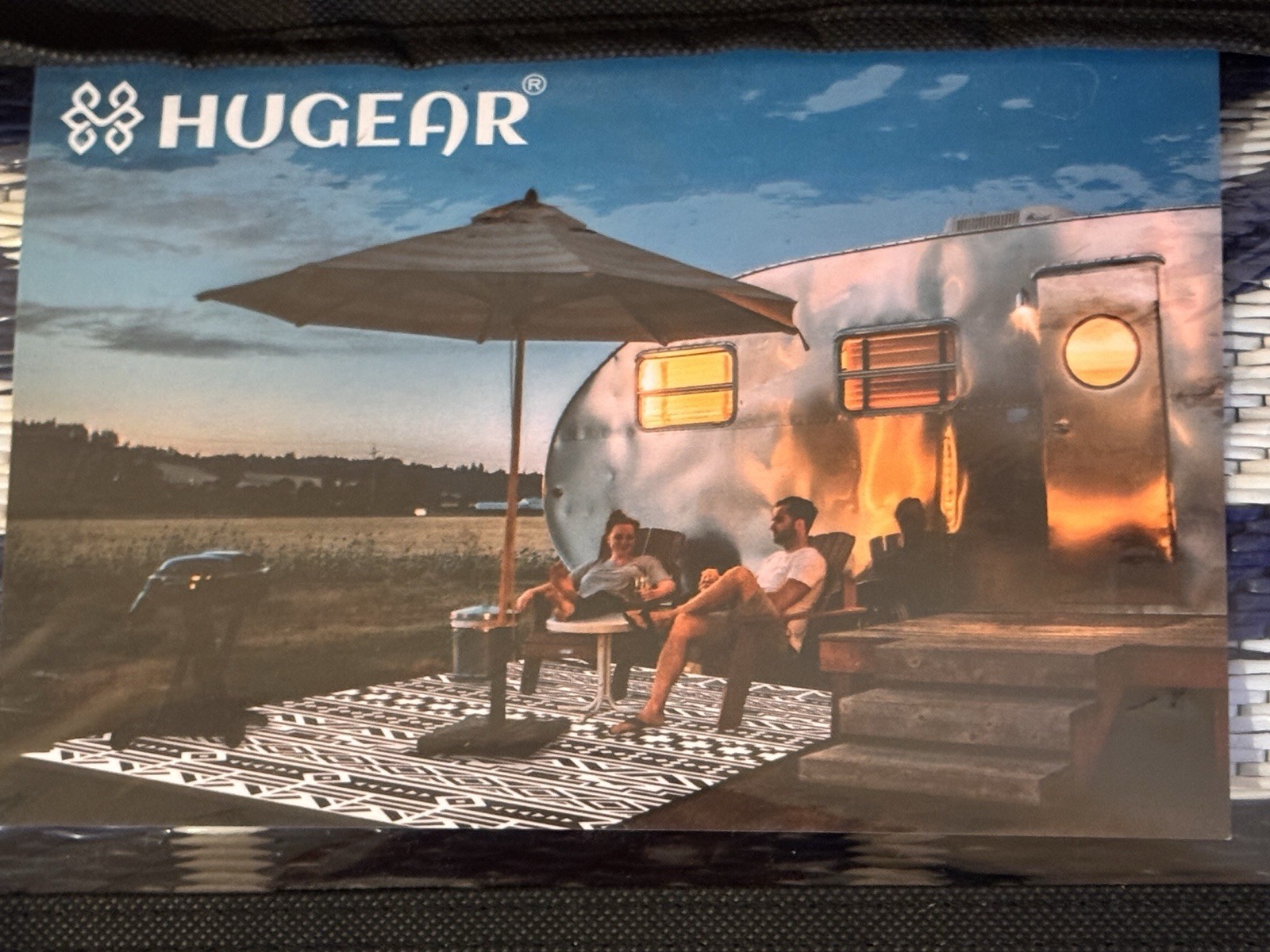 Hugear5′ x 8′ Outdoor Rug for Patio Decor, Foldable