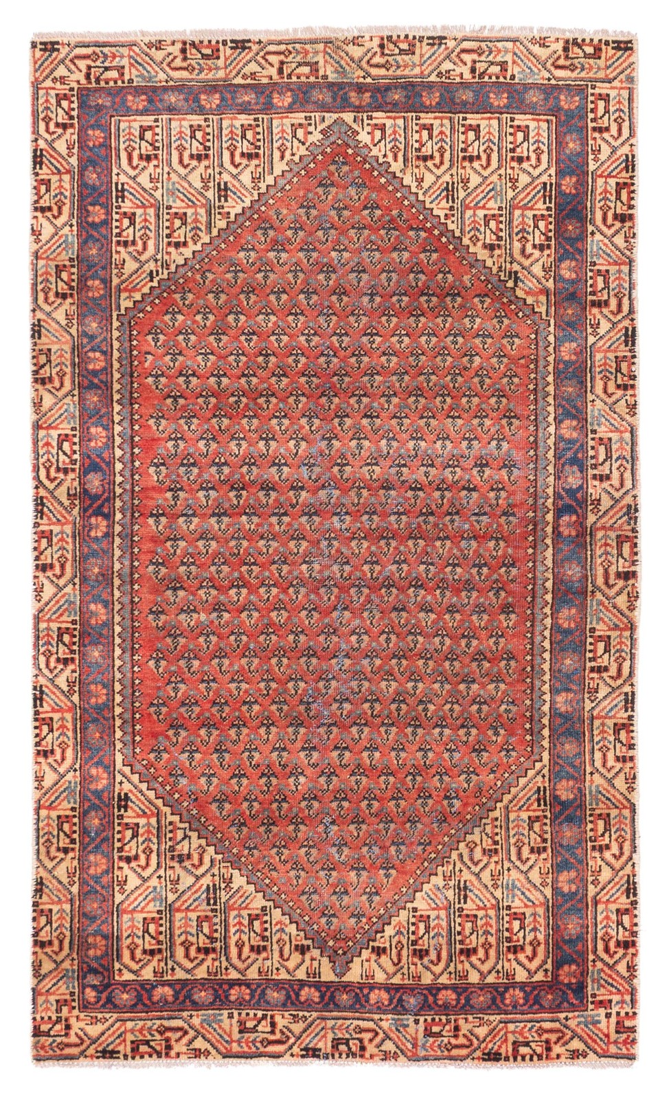 Traditional Vintage Hand-Knotted Oriental Carpet 3’7″ x 6’4″ Wool Area Rug