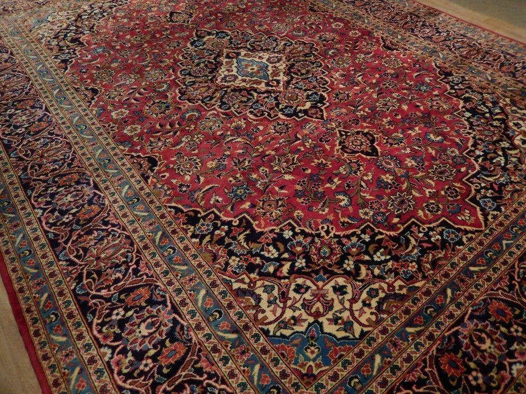 10′ x 13′ Red Semi-Antique Perrsian Kashaan Rug 73535