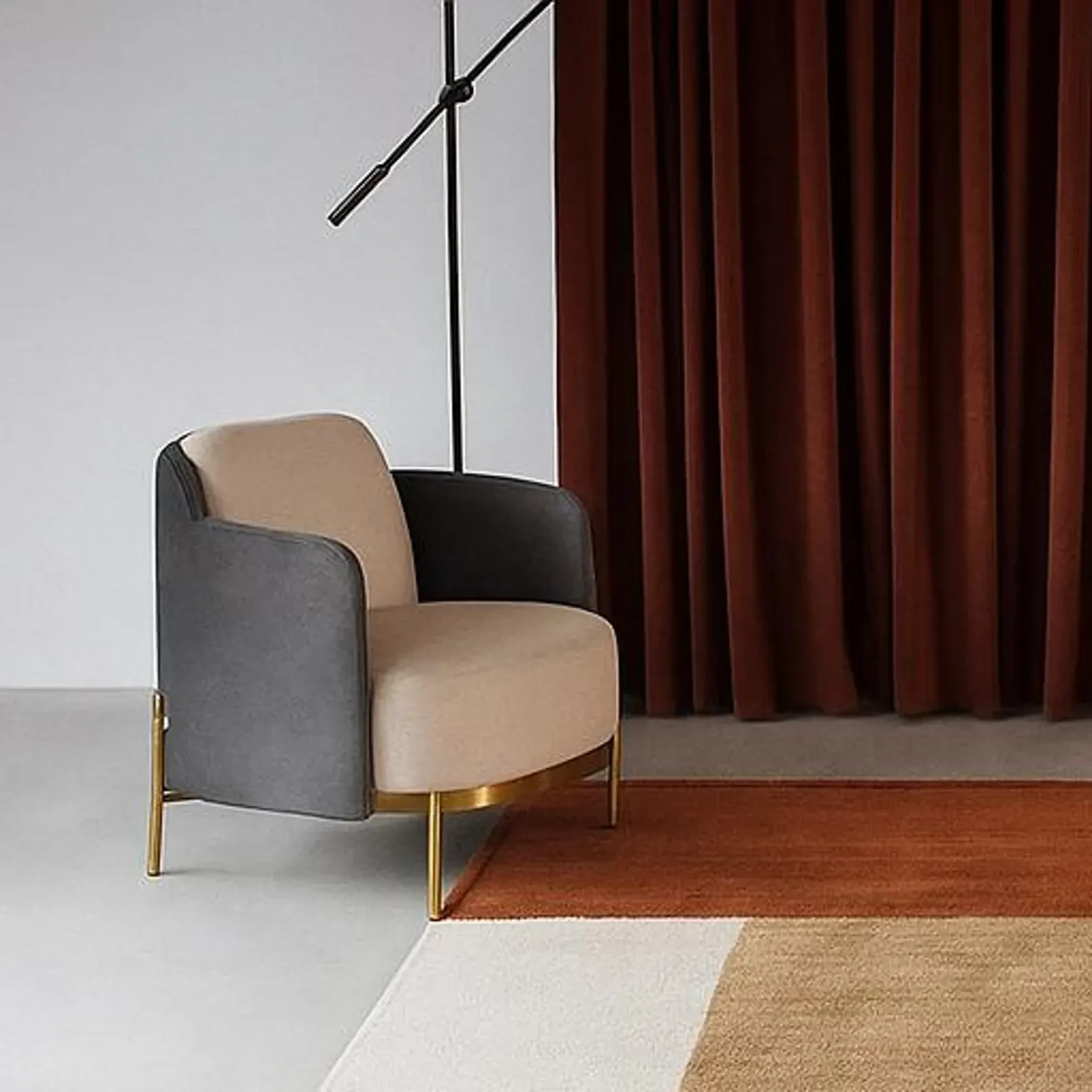 Hand Tufted New Zealand Wool Rug: Modern Geometric Carpet