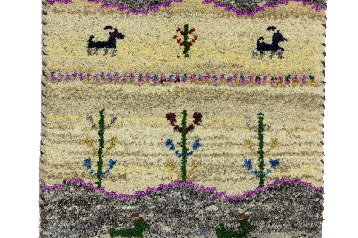 Contemporary Tribal Indo-Gabbeh Oriental Rug Bedroom Decor Carpet 1’4X2’7 ft
