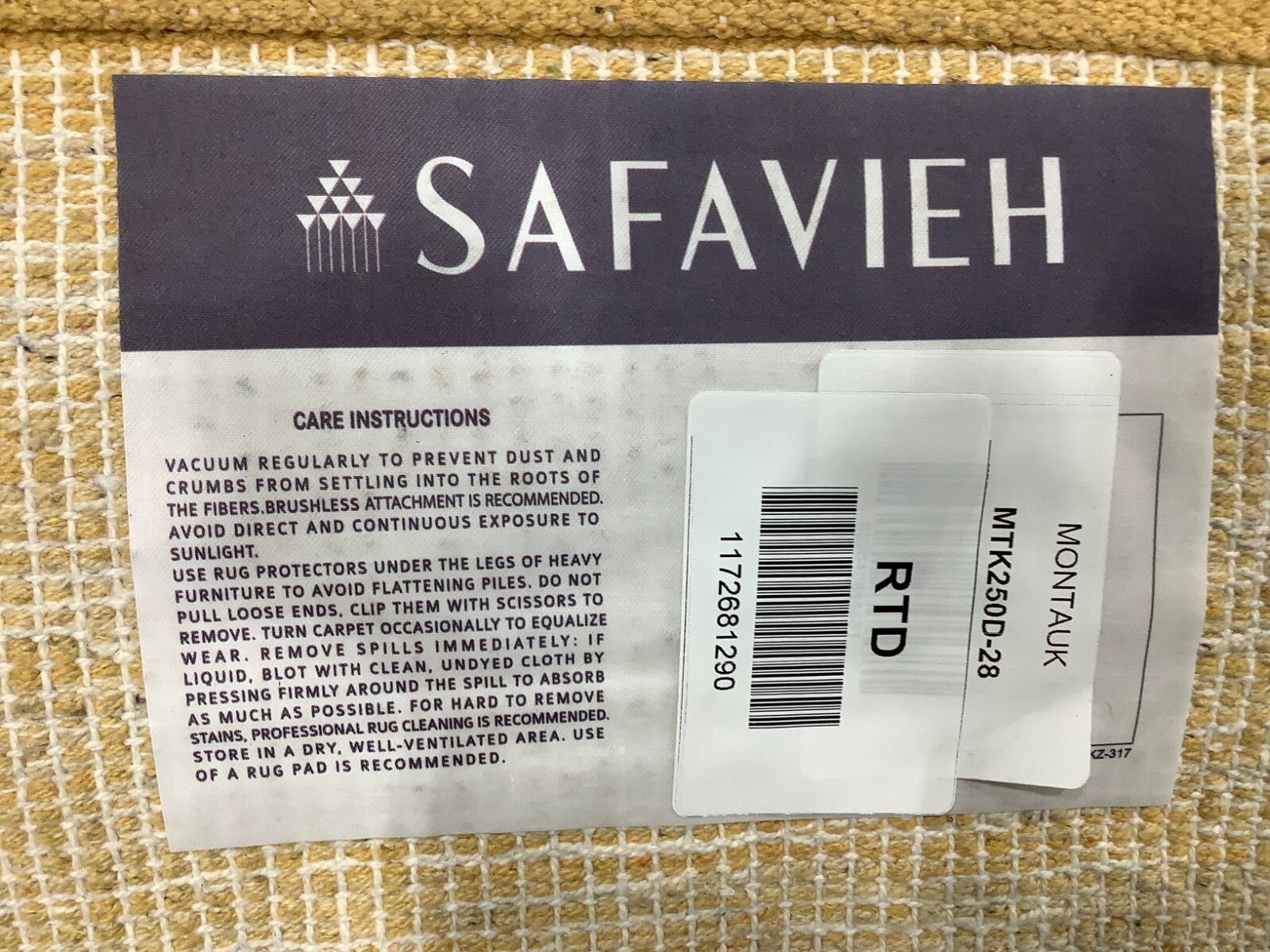 GOLD 2′-3″ x 8′-0″ Flaw in Rug, Reduced Price 1172681290 MTK250D-28