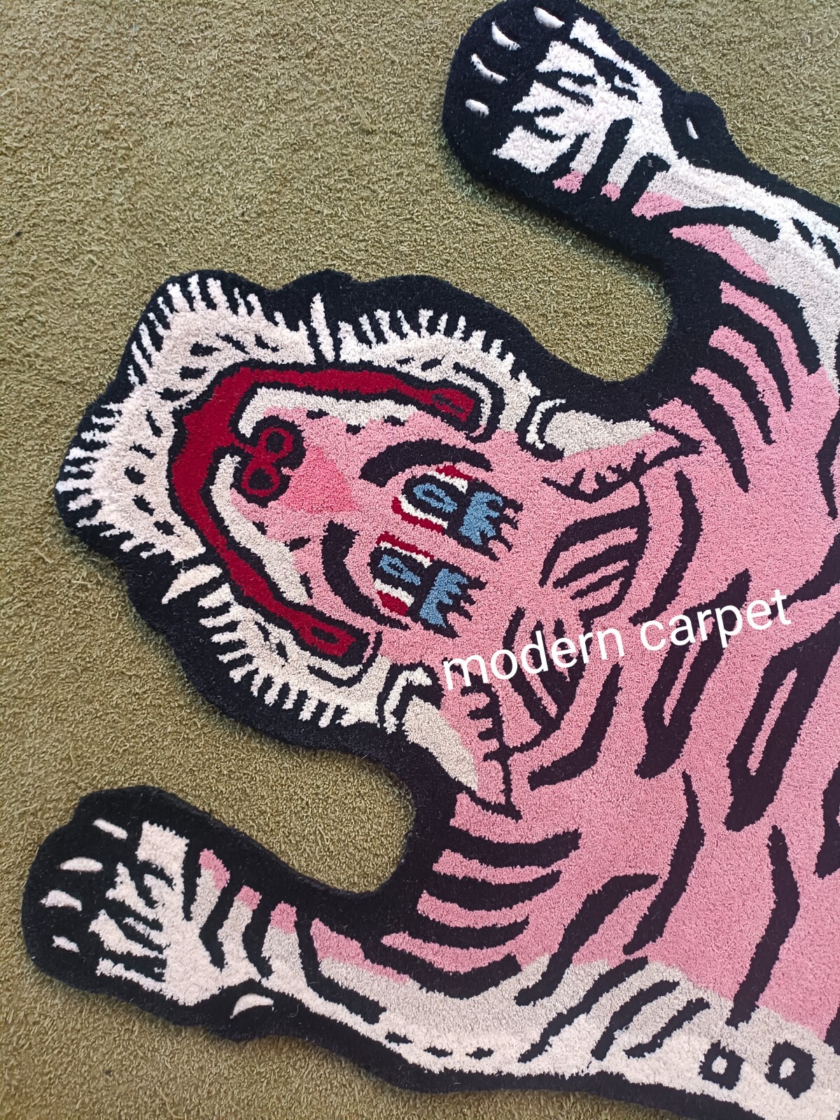 Tibetan Tiger Rugs 3×5 Feet Handmade 100% Woolen Hand Tufted For Home Decoration