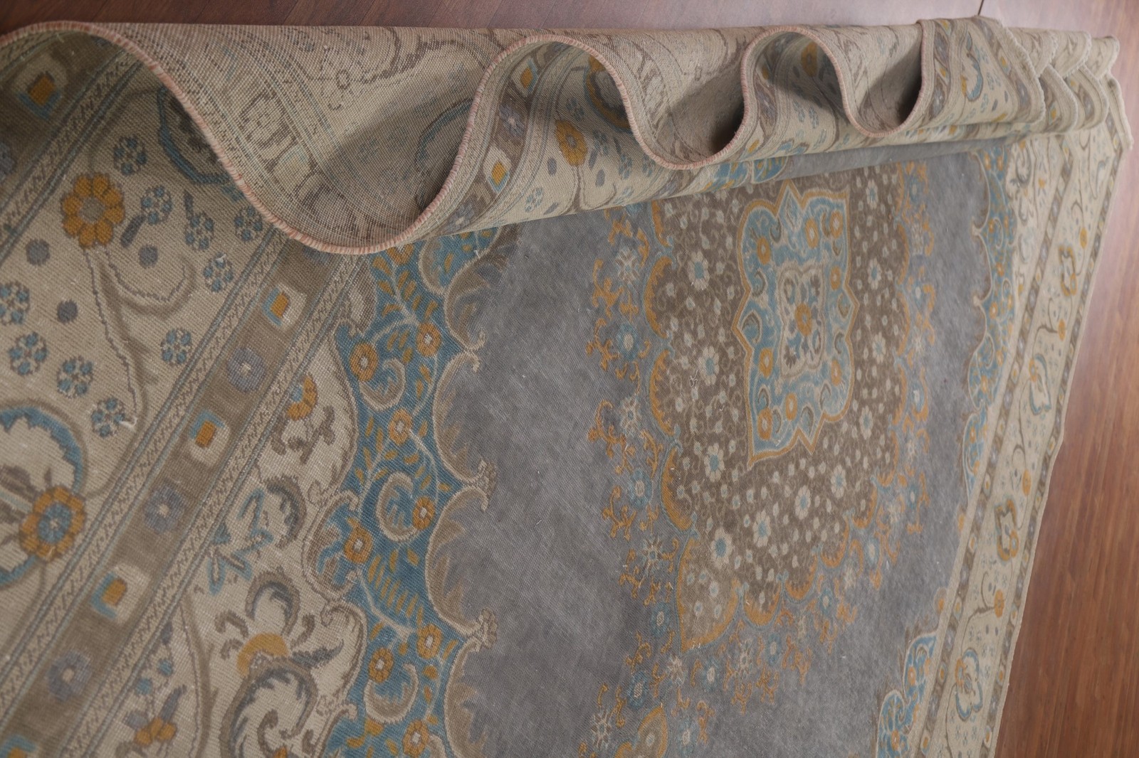 Gray Over-dyed Traditional Area Rug 10×13 Hand-knotted Wool for Living Room