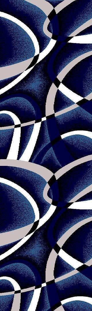 Premium Carved Modern Contemporary Abstract Rug 2305 Navy Blue 2’2”x7’4”