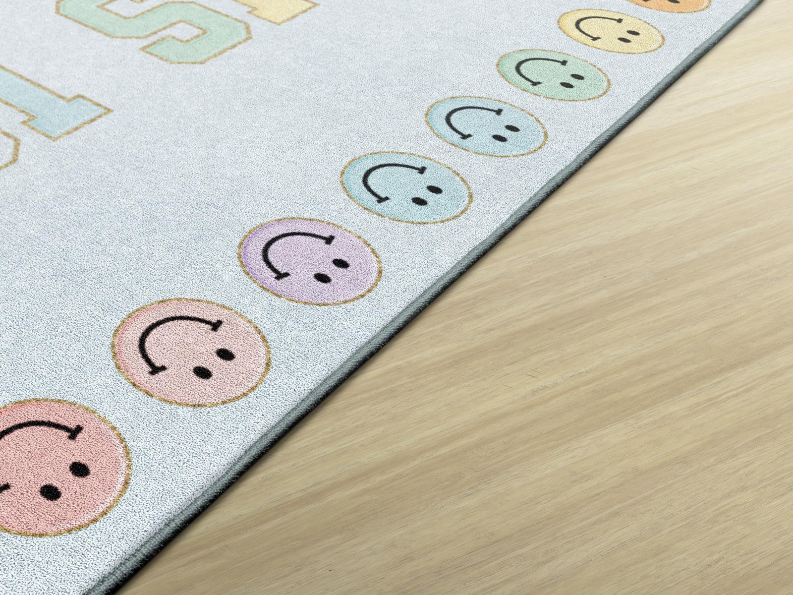 This is Our Happy Place on Blue Educational Area Rug for Kids Room Seating Dé…