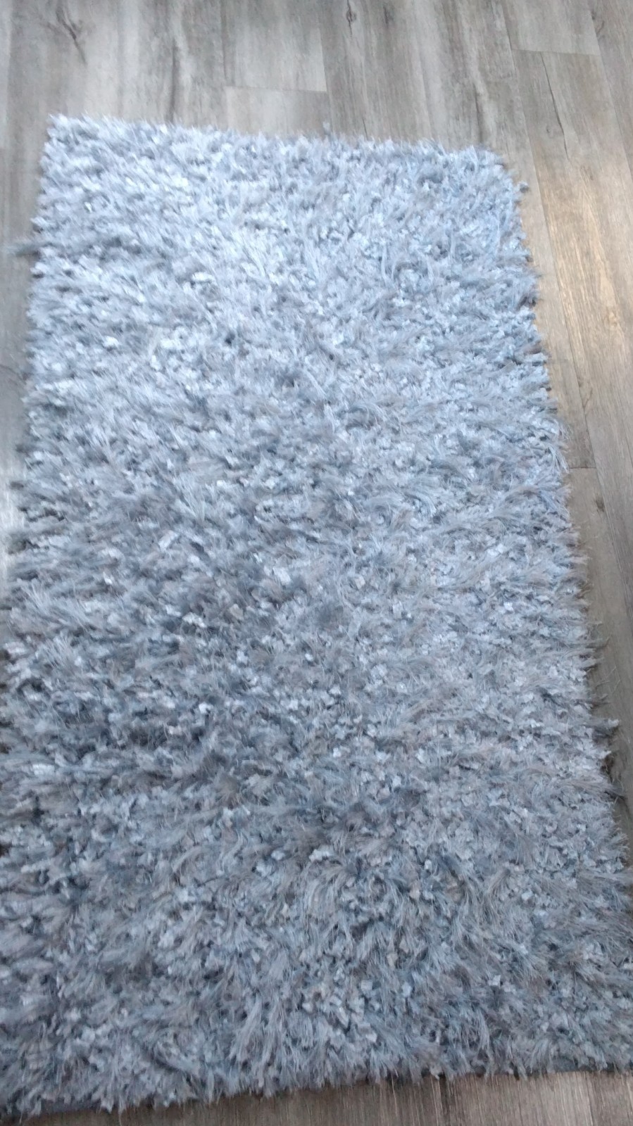 Eye Lash Shag Area Rug 30 x 60 in Light Blue Polyester Cotton Rectangle