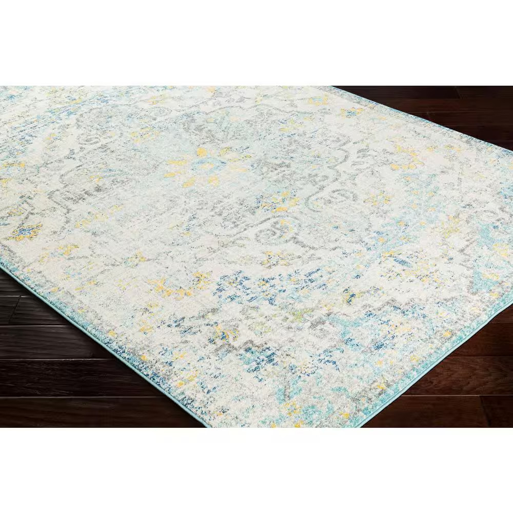 Demeter Teal/Saffron 2 Ft. 7 In. X 7 Ft. 3 In. Runner Rug Free Shipping New