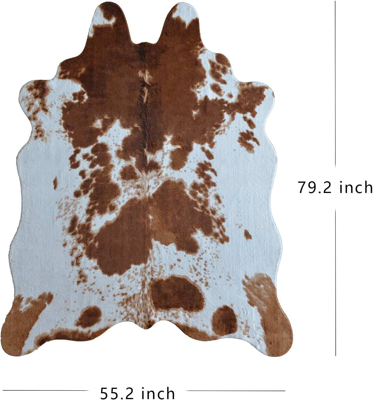 Premium Brown Cowhide Rug 4.6×6.6 Ft for Living Room & Bedroom Decor