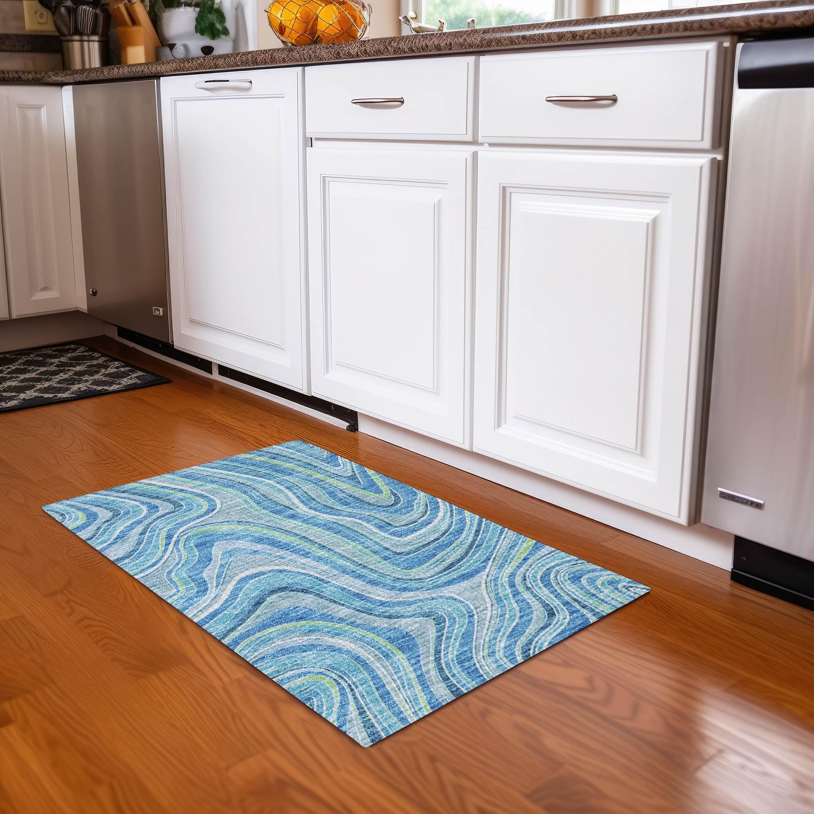 Addison Rugs Chantille ACN756 Blue 1’8″ x 2’6″ Indoor/Outdoor Machine Washable