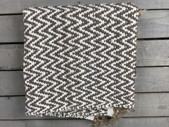 Grey Cotton Rug Medium Reversible Pattern 90 x 150 cm by Indra