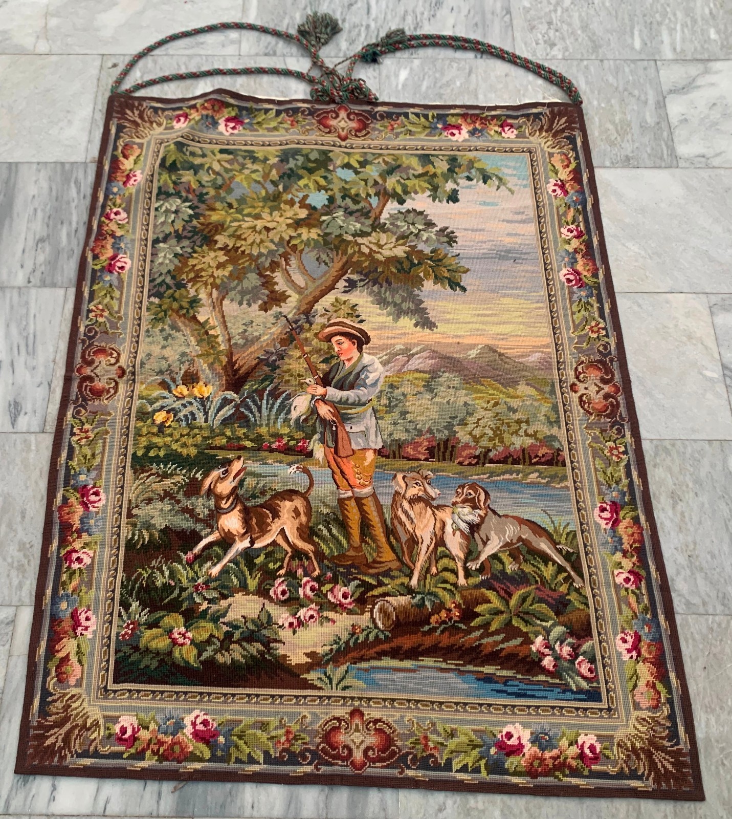 Vintage French Tapestry Handmade Tapestry Jungle View Tapestry Home Decor 3×4 ft