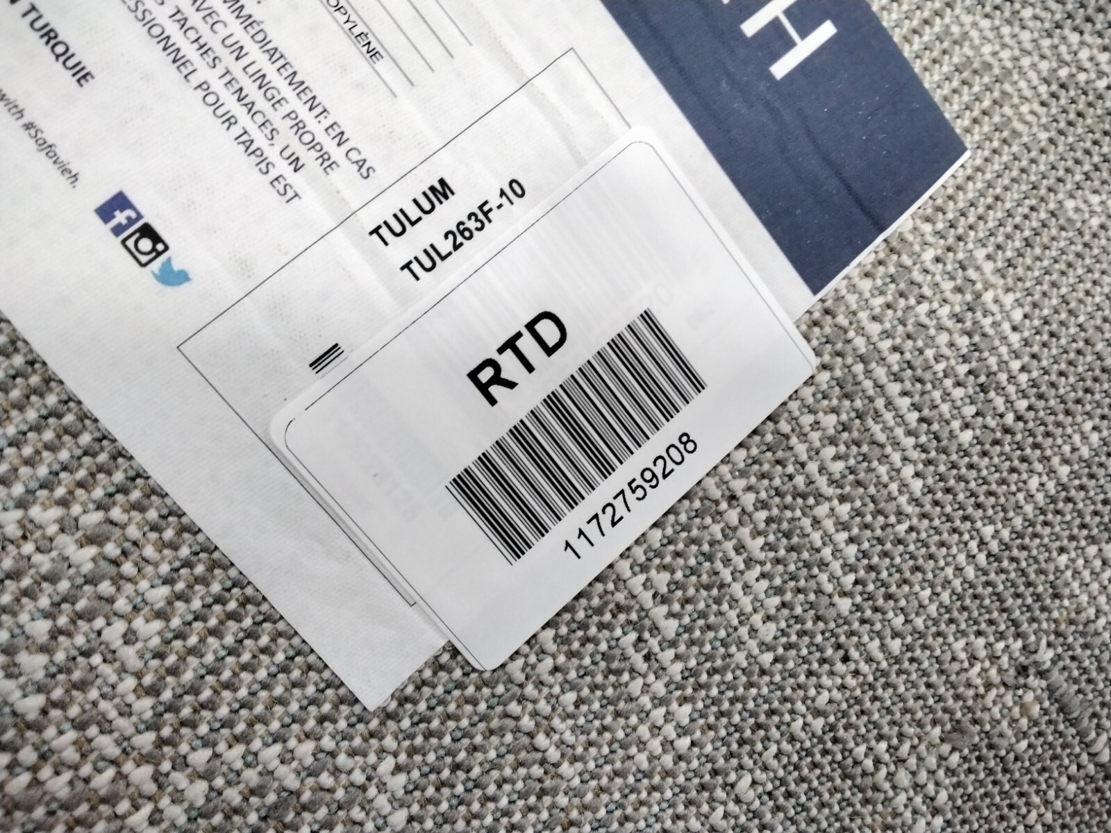 DARK GREY / IVORY 10′ X 13′ Back Stain Rug, Reduced Price 1172759208 TUL263F-10