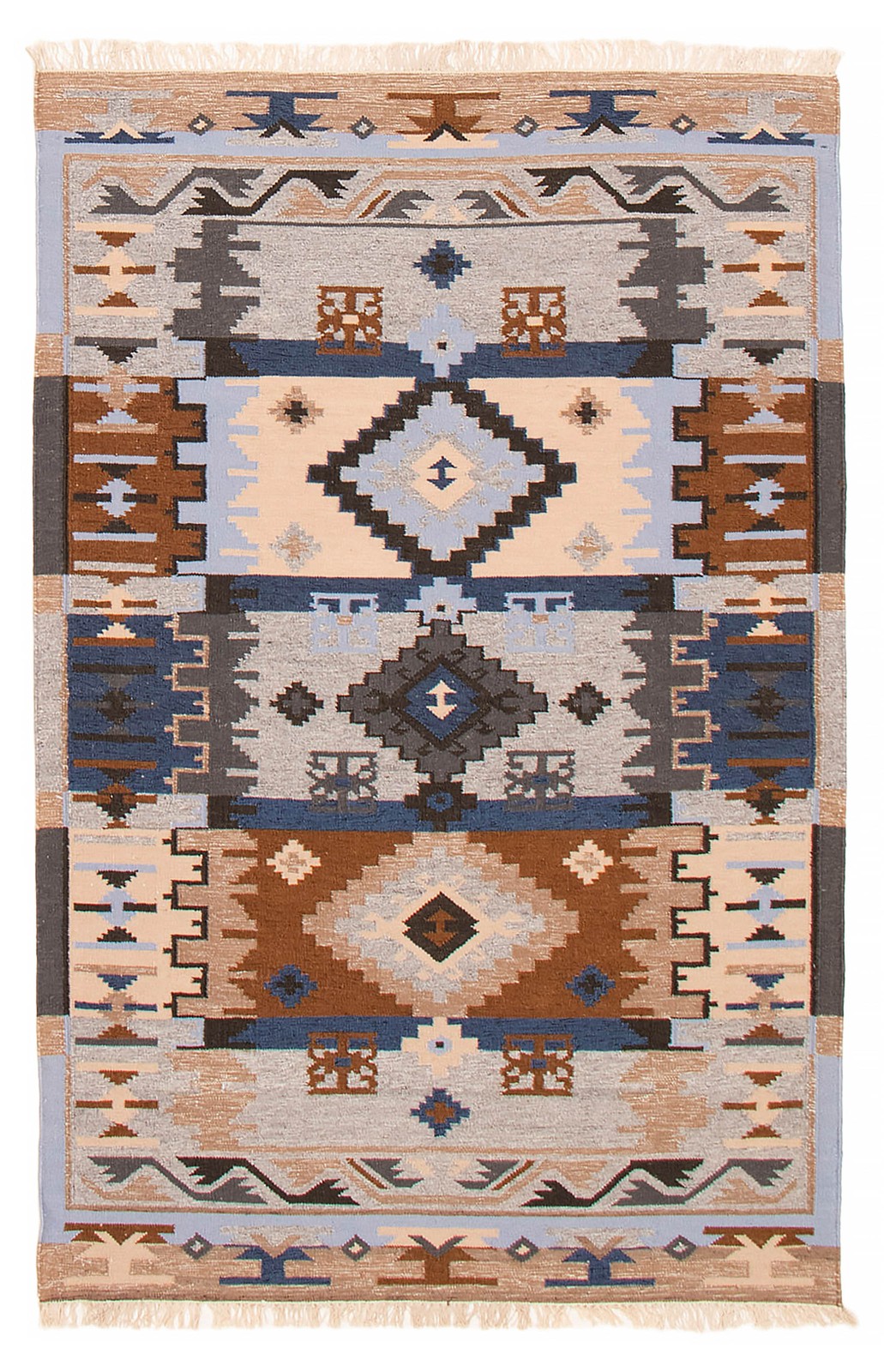 Vintage Hand Woven Area Rug 5’2″ x 8’0″ Traditional Wool Oriental Carpet
