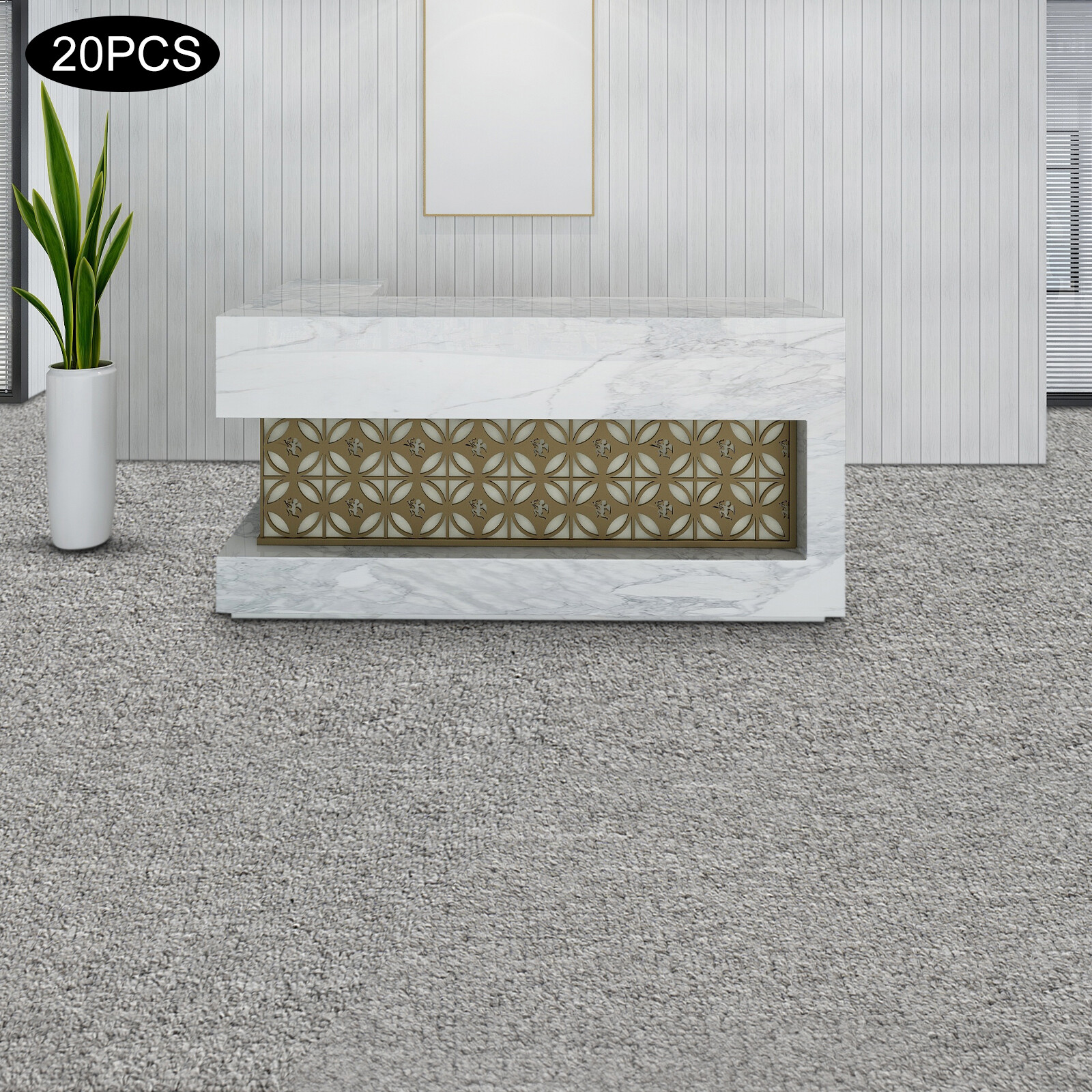 20Pcs Square Carpets 20×20-inch Interlocking Commercial Carpet 5.5mm Thickness