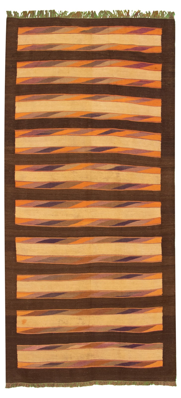 Vintage Hand Woven Area Rug 5’1″ x 10’4″ Traditional Wool Oriental Carpet