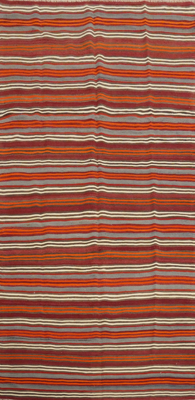Kilim Turkish Area Rug 5×11 Vegetable Dye Striped Modern Flat-weave Carpet