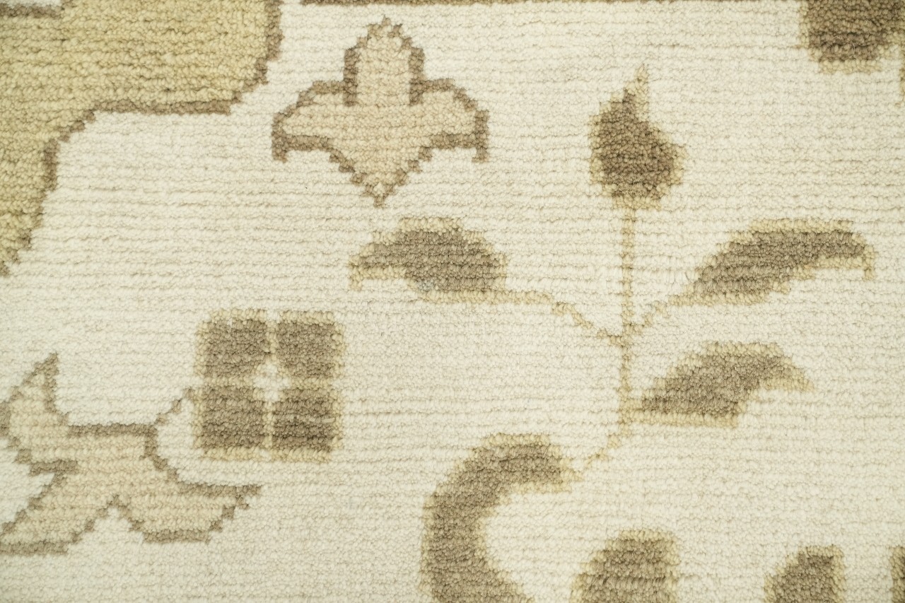 Luxurious12x15 Beige and Gray Large All-Over Oushak Rug Hand-Knotted Wool