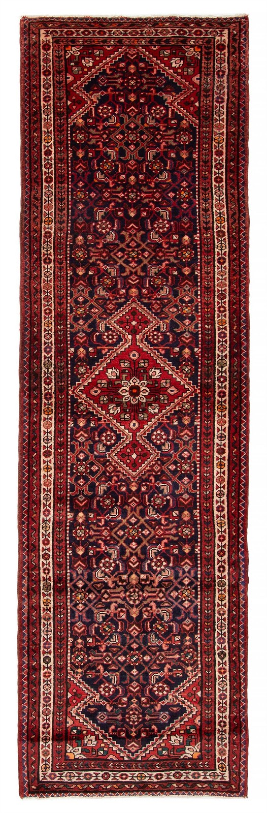 Vintage Hand-knotted Runner Rug 3’1″ x 10’6″ Traditional Oriental Wool Carpet