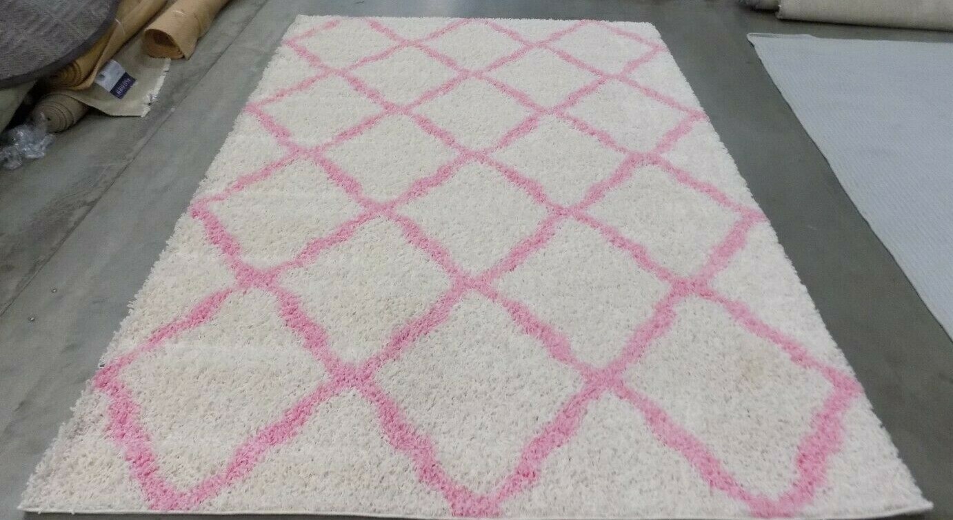 IVORY / LIGHT PINK 6′ X 9′ Stained Rug Reduced Price 1172576366 SGD257P-6