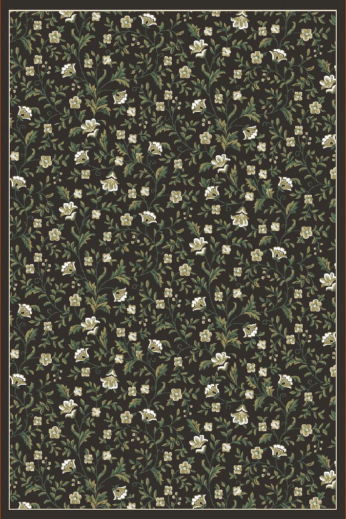 Radici USA Pisa Botanical Floral Brown Rectangular Polypropylene Area Rug 5’3…