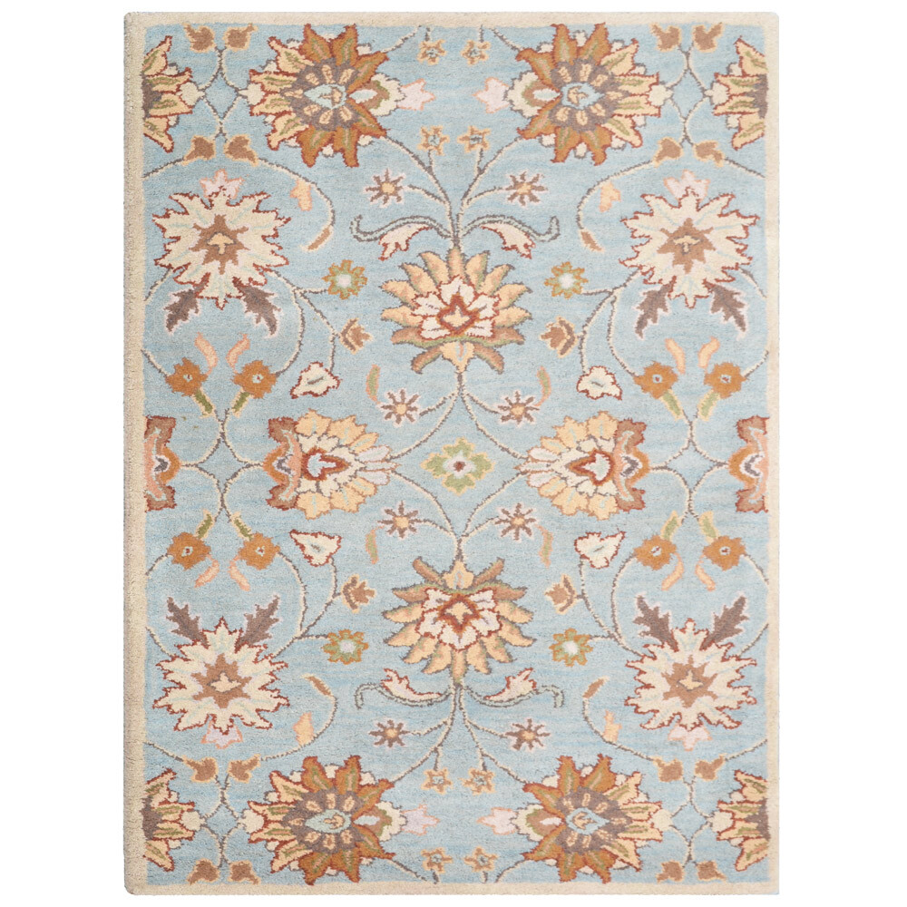 Eco-Friendly Hand Tufted Wool Area Rug Oriental Light Blue BBH Homes BBK00660