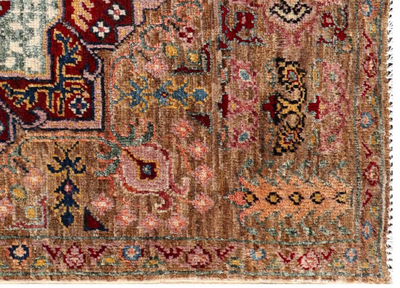 Afghan Ziegler Mamluk Carpet 60×90 Hand-knotted Brown Medallion Orient