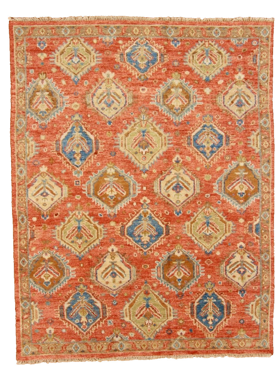 Modern Peshwar Oriental | 7’10” x 10’0″ Hand-Knotted Traditional Rug | 100% Wool