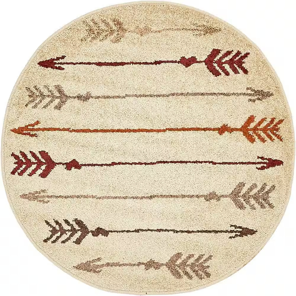 Autumn Arrow Beige 3′ 3 X 3′ 3 round Rug