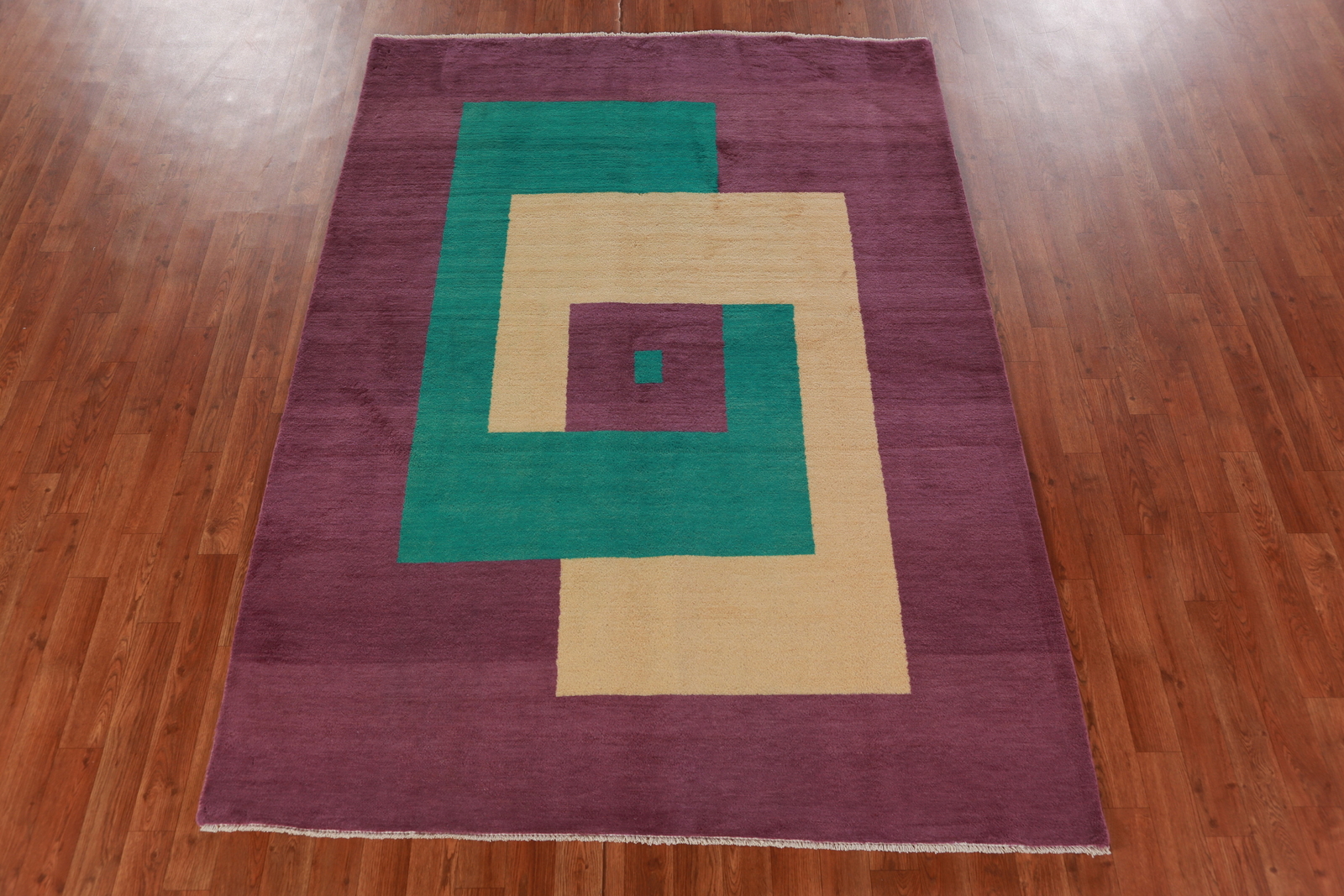 Elegant Handcrafted Modern Gabbeh Purple Wool Rug – Limited Edition” 5×7 ft