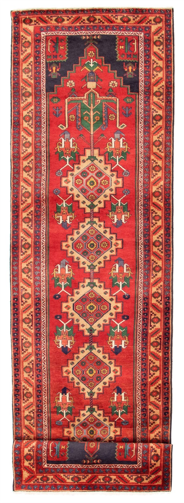 3’8″ x 13’11” Vintage Hand-knotted Runner Rug Traditional Oriental Wool Carpet