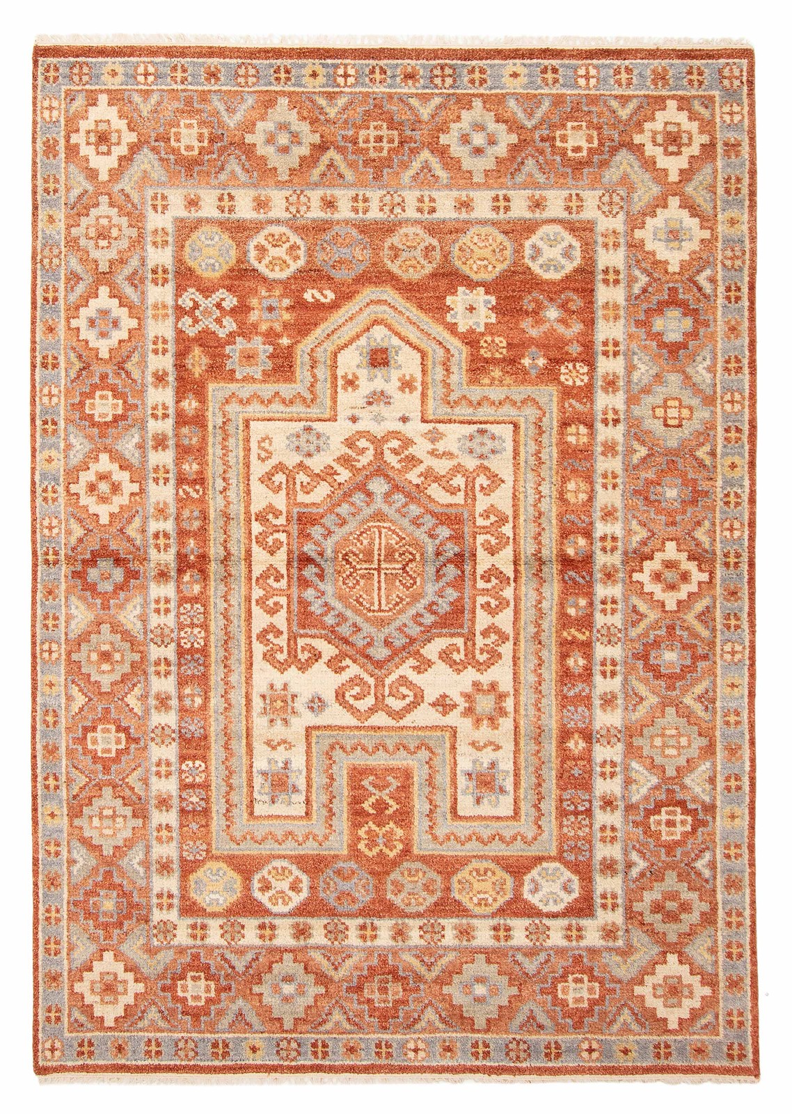 Traditional Copper Hand-knotted Oriental Carpet 5’5″ x 7’9″ Wool Area Rug