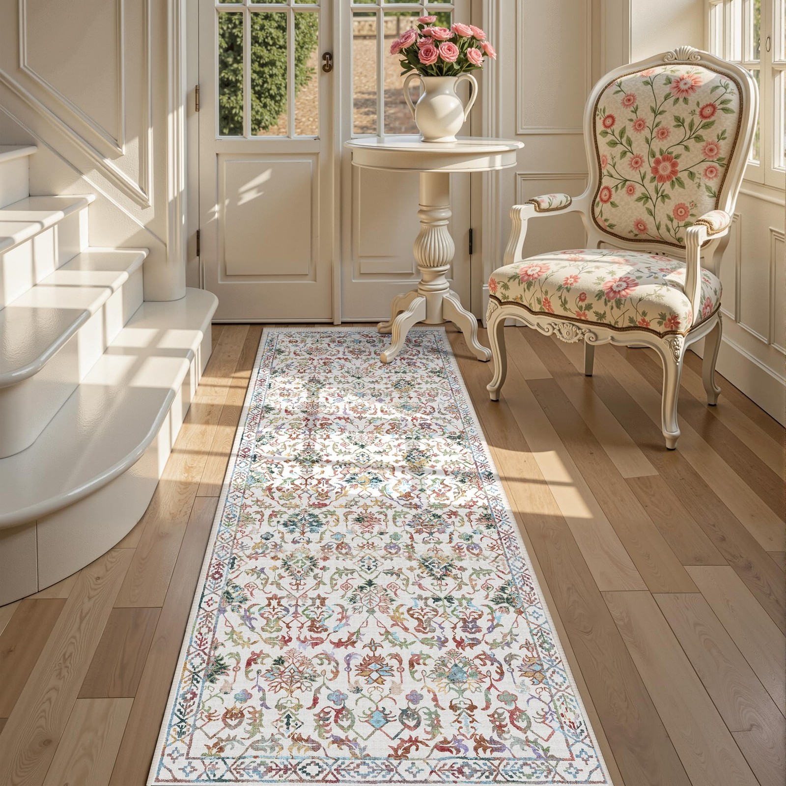 Colorful 2×6 Runner Rug for Hallways Bed Side Kitchen, Boho Washable Low-Pile…