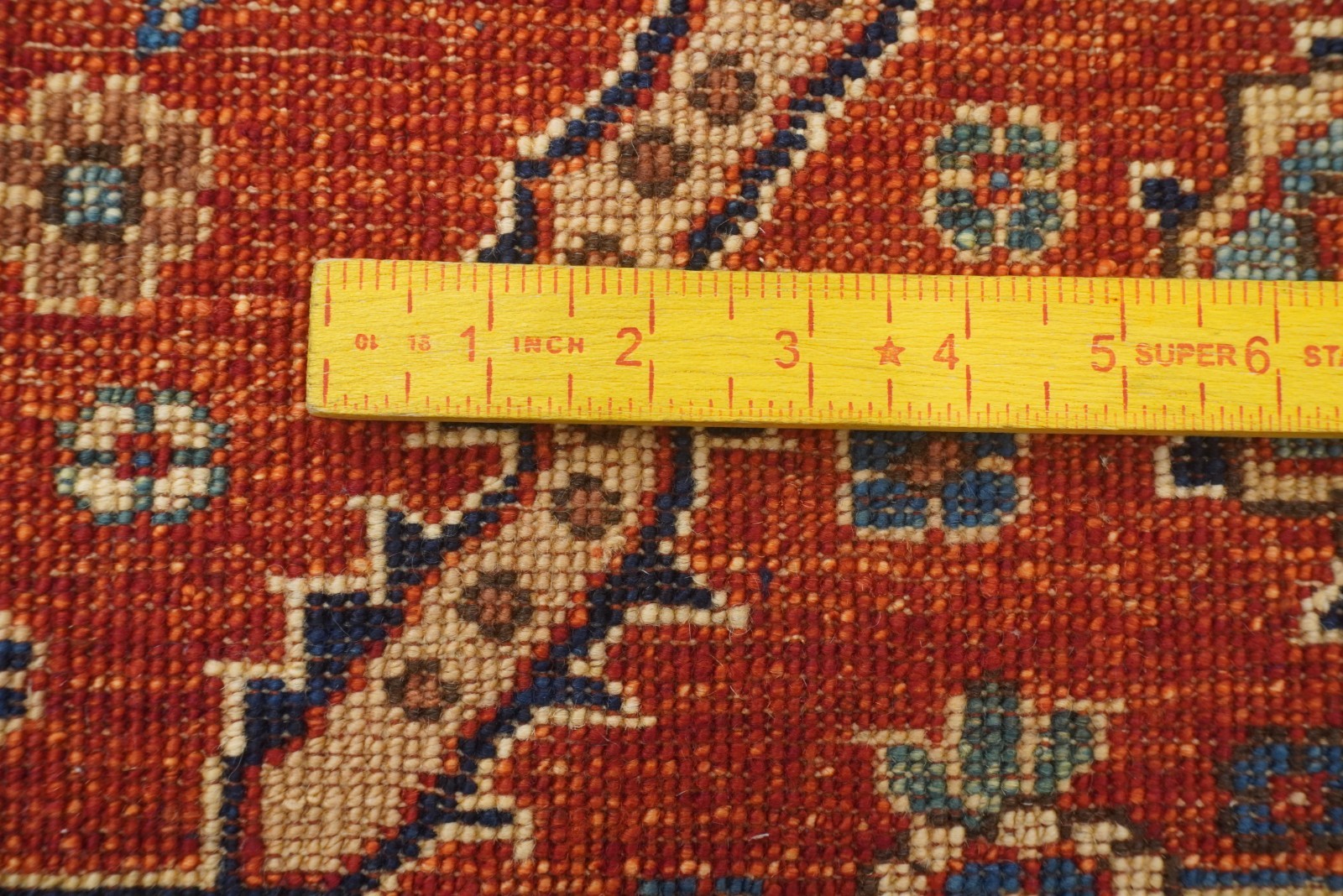 9×12 ft Blue Red Serapi Afghan Hand Knotted Wool Oriental Rug