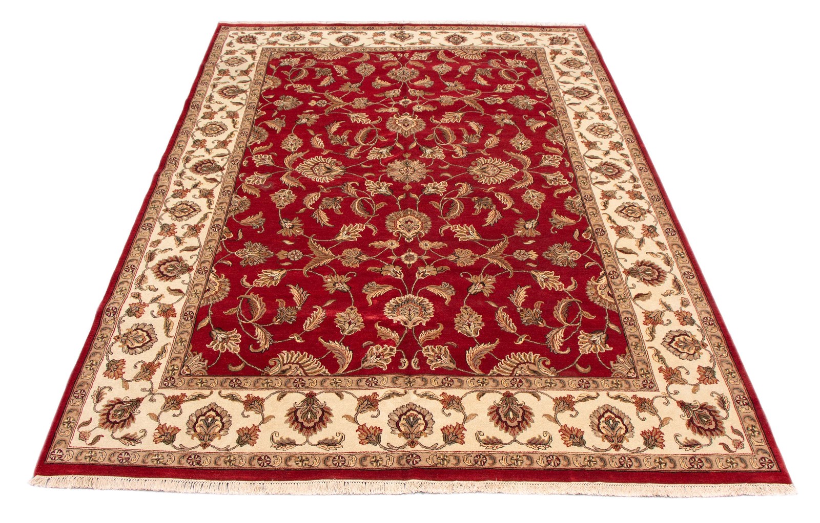 Traditional Dark Red Hand-knotted Area Rug 10’0″ x 14’1″ Oriental Wool Carpet