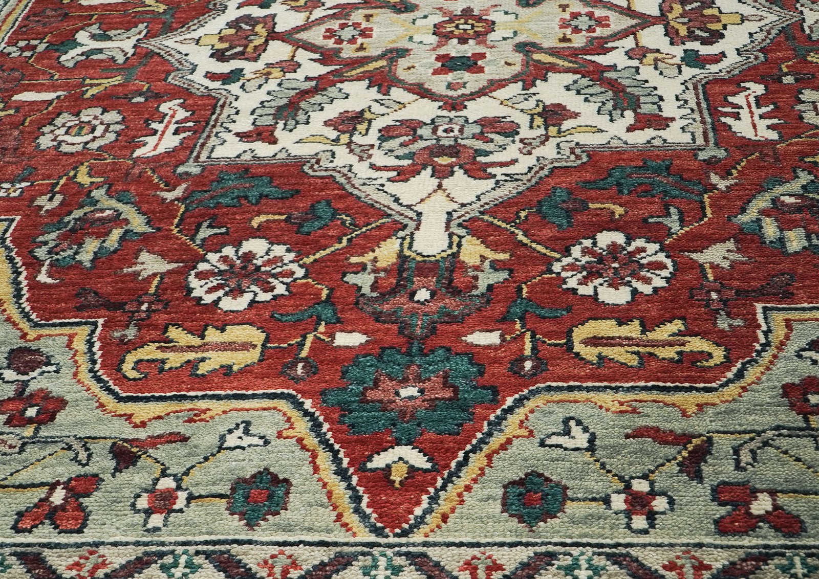 9’8″x13’11” Hand Knotted Wool Rust Oushak Herizz Rug