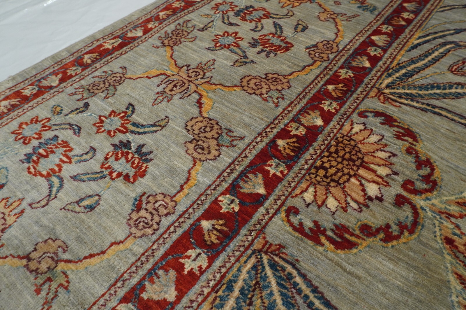 8 x 8 ft Gray Bidjar Afghan Fine Hand Knotted Traditional Oriental Square Rug
